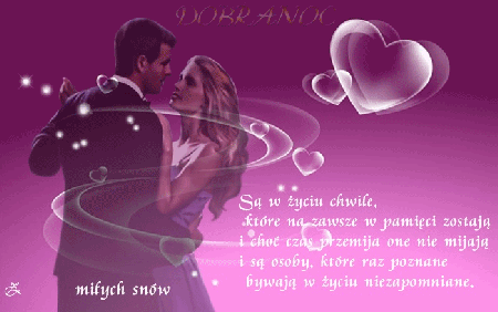 Dobranoc miłych snów zakochani